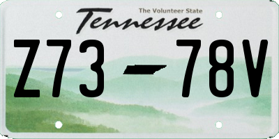 TN license plate Z7378V
