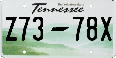 TN license plate Z7378X