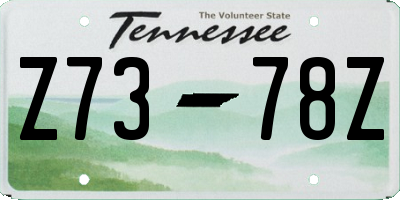 TN license plate Z7378Z