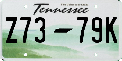 TN license plate Z7379K