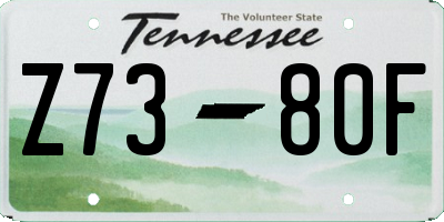 TN license plate Z7380F