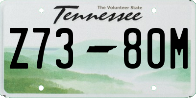 TN license plate Z7380M