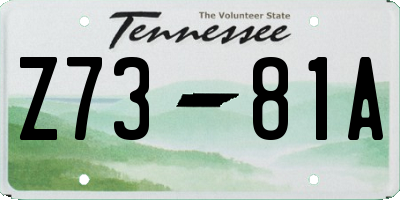 TN license plate Z7381A