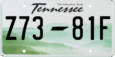TN license plate Z7381F