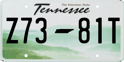 TN license plate Z7381T