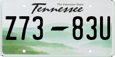 TN license plate Z7383U