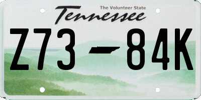TN license plate Z7384K