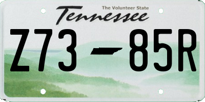 TN license plate Z7385R