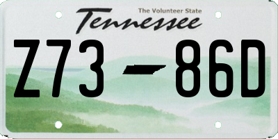 TN license plate Z7386D