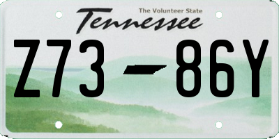 TN license plate Z7386Y