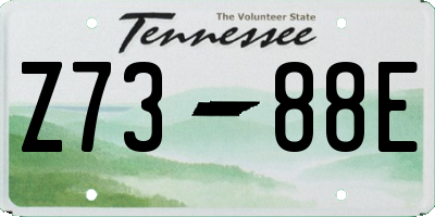 TN license plate Z7388E