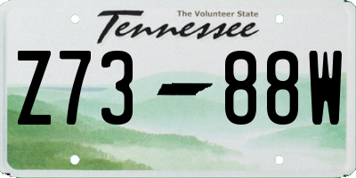 TN license plate Z7388W