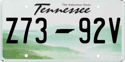 TN license plate Z7392V
