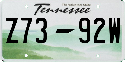 TN license plate Z7392W