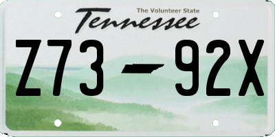 TN license plate Z7392X