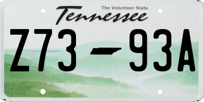 TN license plate Z7393A