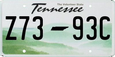 TN license plate Z7393C