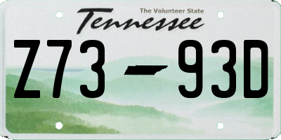 TN license plate Z7393D