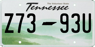 TN license plate Z7393U