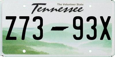TN license plate Z7393X