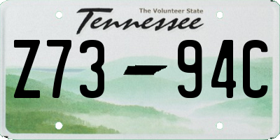 TN license plate Z7394C