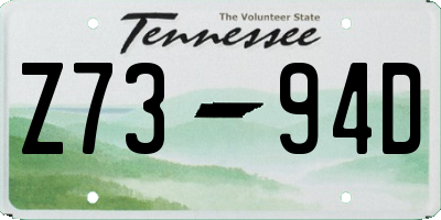TN license plate Z7394D
