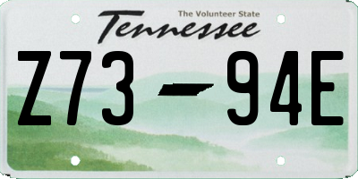 TN license plate Z7394E