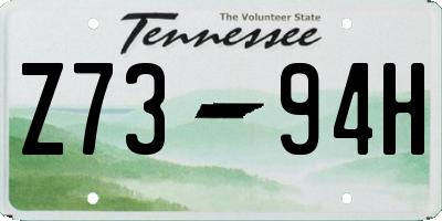 TN license plate Z7394H