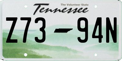 TN license plate Z7394N