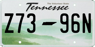 TN license plate Z7396N