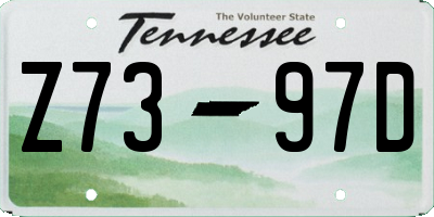 TN license plate Z7397D