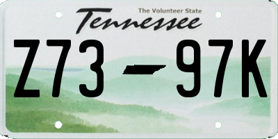 TN license plate Z7397K