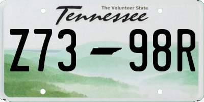 TN license plate Z7398R