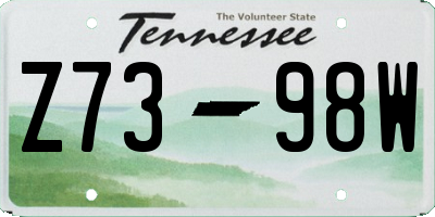 TN license plate Z7398W