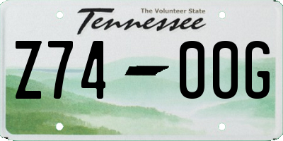 TN license plate Z7400G