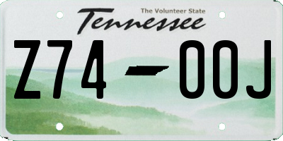 TN license plate Z7400J