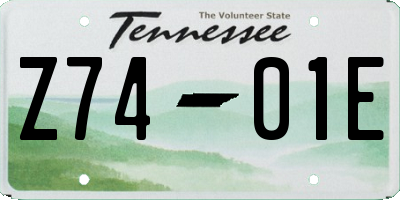 TN license plate Z7401E