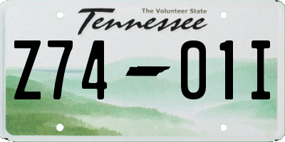 TN license plate Z7401I