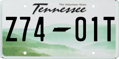 TN license plate Z7401T