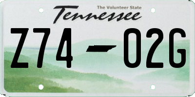 TN license plate Z7402G