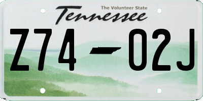 TN license plate Z7402J
