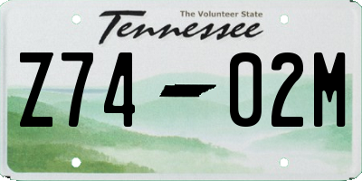 TN license plate Z7402M