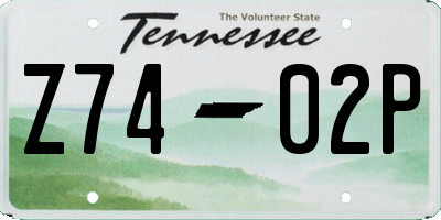 TN license plate Z7402P