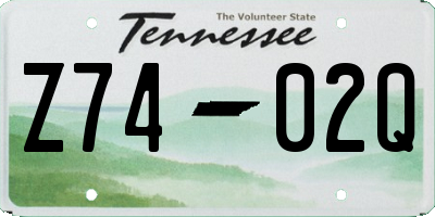 TN license plate Z7402Q