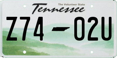TN license plate Z7402U