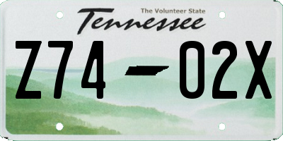 TN license plate Z7402X