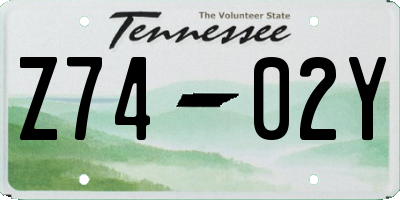 TN license plate Z7402Y