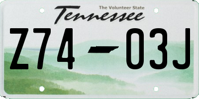 TN license plate Z7403J