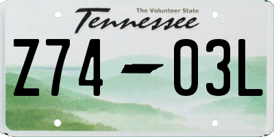 TN license plate Z7403L