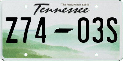 TN license plate Z7403S